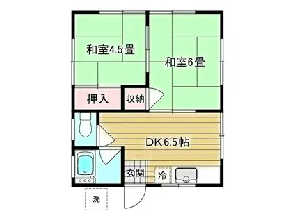 さつき荘(2DK/2階)の間取り写真