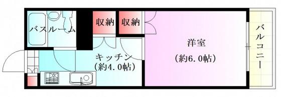 アクアコート楠木(1K/2階)の間取り写真