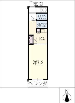 MKタウン江場B(1K/3階)の間取り写真