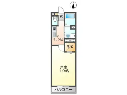 COCODE翔(1K/2階)の間取り写真