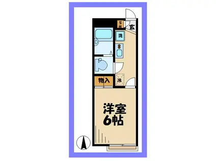 レオパレスFINEVIEW(1K/1階)の間取り写真