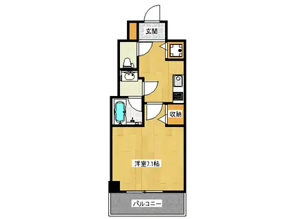 アスヴェル神戸ハーバーサイド(1K/6階)の間取り写真