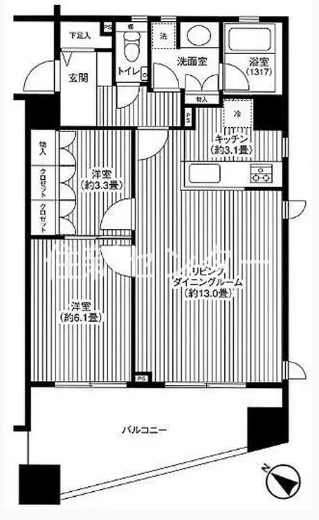 グランハイツ代々木 9階階 間取り