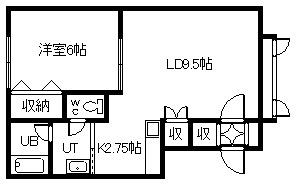 ドゥ・ランジェ(1LDK/1階)の間取り写真