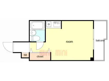 学が丘カレッジハイツ(1K/4階)の間取り写真