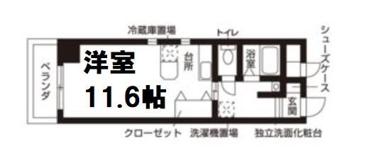 ブランメゾン堀川(1K/3階)の間取り写真