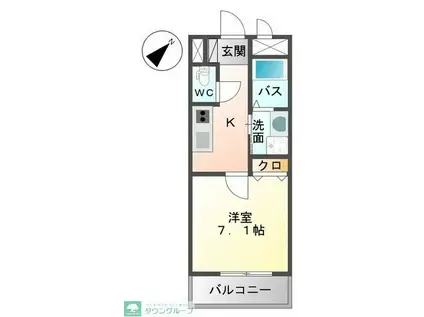 ARRIVE PALACE 元浜(1K/3階)の間取り写真