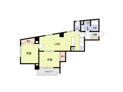 ミラベル関谷(2LDK/9階)の間取り写真