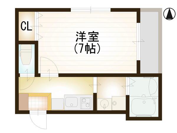ビショー武蔵関(1K/3階)の間取り写真