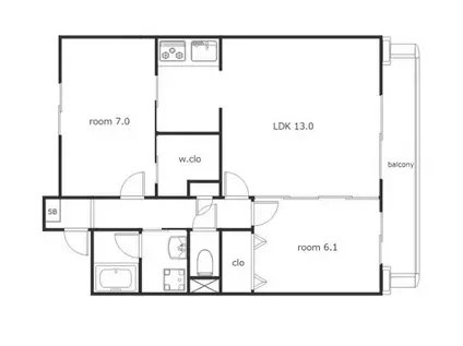 ハーツハピネス(2LDK/3階)の間取り写真