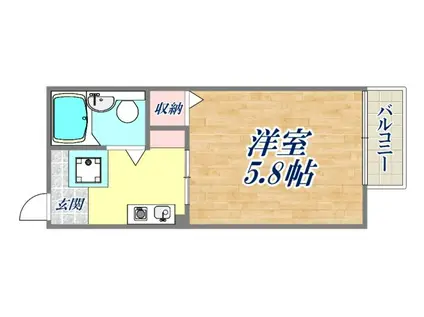 ハイムフォーリーフ(1K/2階)の間取り写真