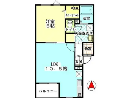 SWANB(1LDK/2階)の間取り写真