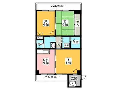 アクアポリスランドマーク2000(3DK/2階)の間取り写真