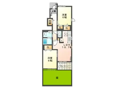 ベルブリーズ(2LDK/1階)の間取り写真