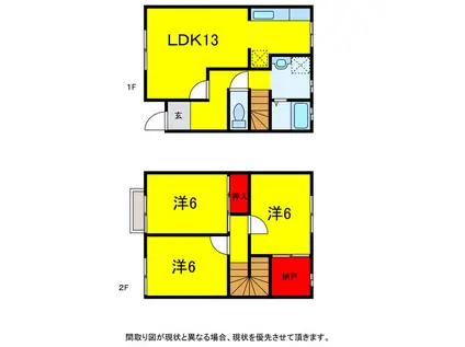 メゾン・ミキ(3SLDK/1階)の間取り写真