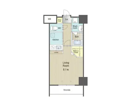 U・TOPIA LUCE(1K/9階)の間取り写真