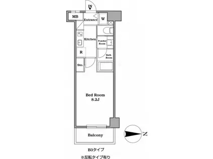 レジディア武蔵小杉(1K/4階)の間取り写真