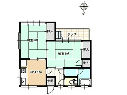 小池荘(2DK/2階)の間取り写真