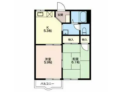 藤フレグランス(2K/2階)の間取り写真