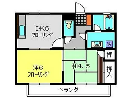 プレアデス(2DK/2階)の間取り写真