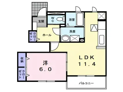 レインボーヒルズII(1LDK/1階)の間取り写真