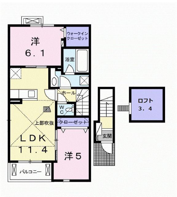 LUCEII(2LDK/2階)の間取り写真