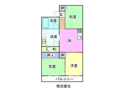 エクセレント景山A(3DK/2階)の間取り写真