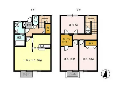 エコシス 5(3LDK/1階)の間取り写真