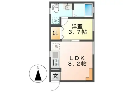 LEGIOIEささしまライブ駅2(1LDK/3階)の間取り写真