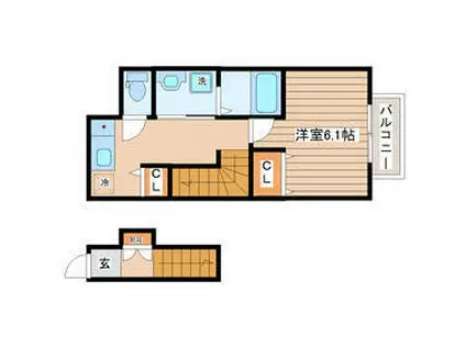 CCR2018(1K/2階)の間取り写真