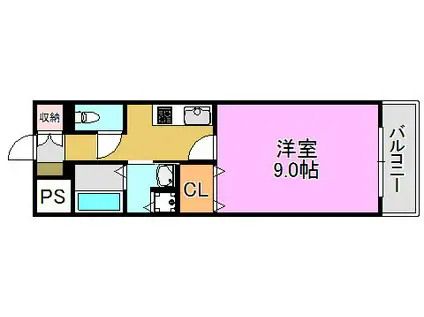 コンフォートエヌズ(1K/4階)の間取り写真