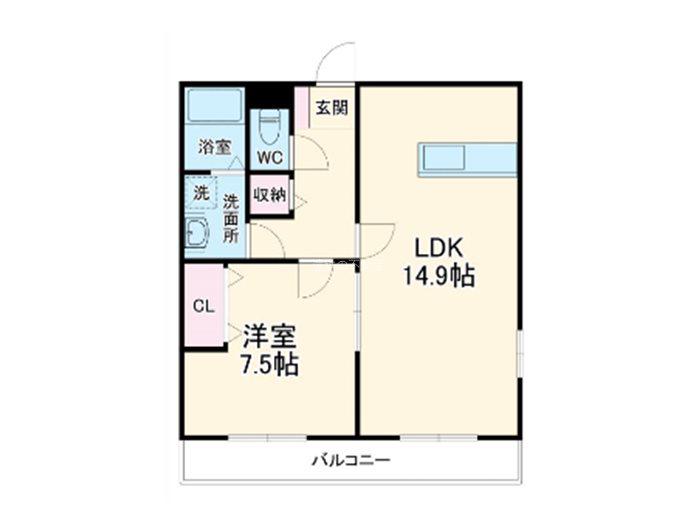 スパッシオメゾン(1LDK/2階)の間取り写真
