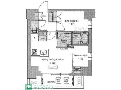 BRILLIA IST 武蔵小杉(2LDK/10階)の間取り写真