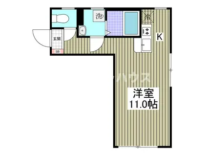 ルナーリア(1K/2階)の間取り写真