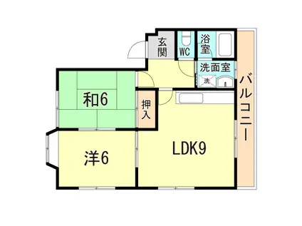 サンライト甲風園(2LDK/1階)の間取り写真