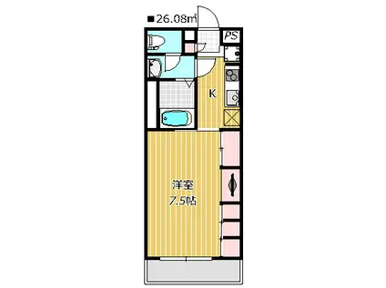 リブリ・MILKY WAY(1K/1階)の間取り写真