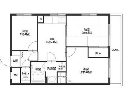 グランディア大物公園(3DK/5階)の間取り写真