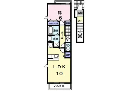 エス・ジョージアA(1LDK/2階)の間取り写真