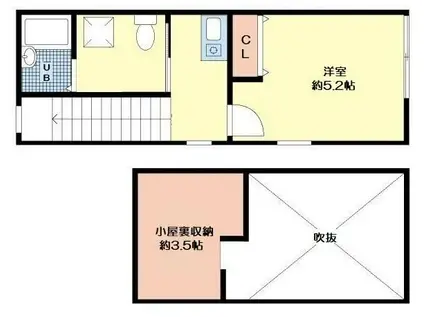 REVEUR YOGA(1K/2階)の間取り写真