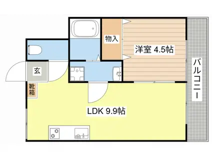 JKハイツ(1LDK/3階)の間取り写真