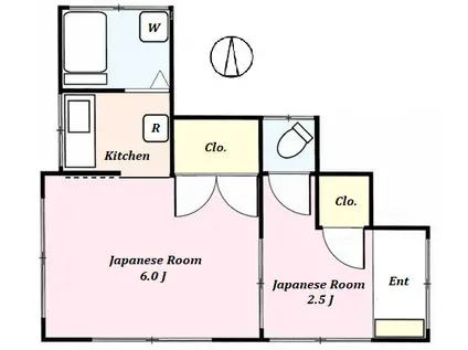 大和荘別棟(2K/1階)の間取り写真