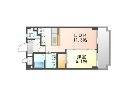 SEASRUO(1LDK/2階)の間取り写真