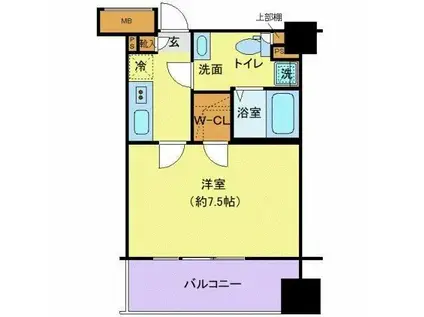 クレヴィスタ蒲田2(1K/3階)の間取り写真