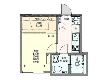KEIAI RESIDENCE宮原(1K/3階)の間取り写真