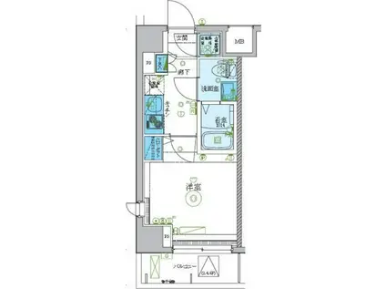 LEXE梶ヶ谷(1K/6階)の間取り写真