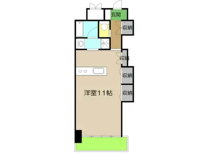 カーサ地球33番地(ワンルーム/2階)の間取り写真