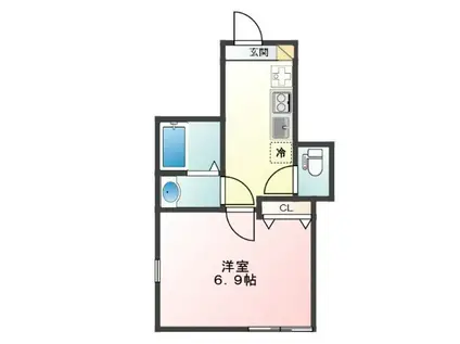 GLANZ千駄木(ワンルーム/1階)の間取り写真