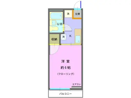 シティハイム 大楽寺(1K/1階)の間取り写真