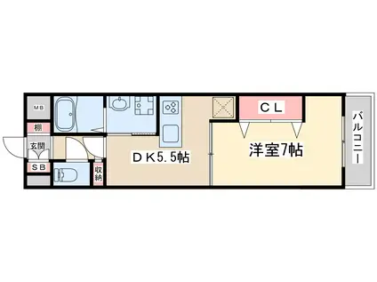 NLC新大阪パート3(1DK/7階)の間取り写真