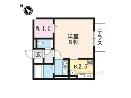 クレストパークⅡ(1K/2階)の間取り写真